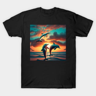 Sunset Dolphins T-Shirt